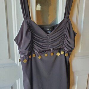 Women's BCX Black and Brown Dangle Embellishments Tank Top - Size Large - Used